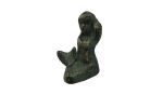 Antique Seaworn Bronze Cast Iron Sitting Mermaid 3""