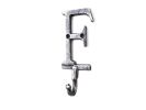 Rustic Silver Cast Iron Letter F Alphabet Wall Hook 6""