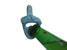 Light Blue Whitewashed Cast Iron Wall Mounted Anchor Bottle Opener 3""