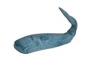 Light Blue Whitewashed Iron Whale Hook 6""