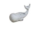 Whitewashed Cast Iron Whale Paperweight 5""