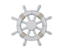 Rustic White Decorative Ship Wheel 12""