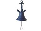 Rustic Dark Blue Cast Iron Wall Hanging Anchor Bell 8""