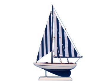 Wooden Nautical Sailer Model Sailboat Decoration 17""