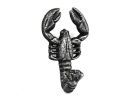 Antique Silver Cast Iron Decorative Wall Mounted Lobster Hook 5""