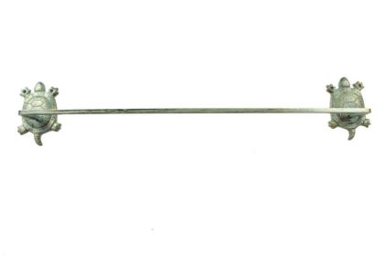Antique Seaworn Bronze Cast Iron Decorative Turtle Bath Towel Holder 26""
