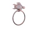 Rustic Copper Cast Iron Sea Turtle Towel Holder 7"