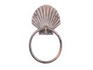 Rustic Copper Cast Iron Seashell Towel Holder 8.5"