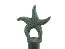 Rustic Seaworn Blue Cast Iron Starfish Extra Toilet Paper Stand 15"