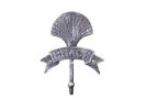 Rustic Silver Cast Iron Seashell Beach Hook 8""