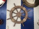 Rustic Wood Finish Decorative Ship Wheel 18""