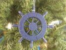 Rustic Dark Blue Decorative Ship Wheel Christmas Tree Ornament 6""