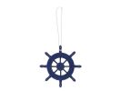 Rustic Dark Blue Decorative Ship Wheel Christmas Tree Ornament 6""