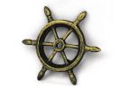 Antique Gold Cast Iron Ship Wheel Decorative Paperweight 4""
