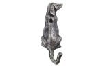Rustic Silver Cast Iron Dog Hook 6"