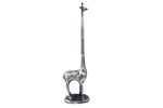 Rustic Silver Cast Iron Giraffe Extra Toilet Paper Stand 19"