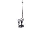 Rustic Silver Cast Iron Giraffe Paper Towel Holder 19"