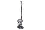 Rustic Silver Cast Iron Giraffe Extra Toilet Paper Stand 19"