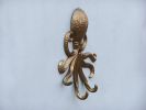 Antique Brass Wall Mounted Octopus Hooks 7""