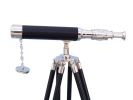 Floor Standing Chrome - Leather Harbor Master Telescope 30""