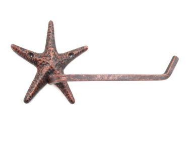 Rustic Copper Cast Iron Starfish Toilet Paper Holder 10"
