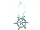 Antique Bronze Cast Iron Ship Wheel Decorative Christmas Ornament 4""
