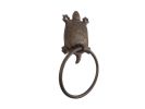 Rustic Copper Cast Iron Decorative Turtle Towel Holder 8""