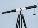 Admirals Floor Standing Oil Rubbed Bronze-White Leather with Black Stand Telescope 60""