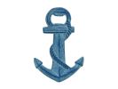 Rustic Light Blue Whitewashed Cast Iron Anchor Bottle Opener 5""