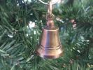 Antique Brass Bell Christmas Ornament 4""