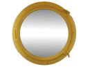 Yellow Decorative Ship Porthole Mirror 24""