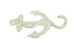 Whitewashed Cast Iron Anchor Hook 5""