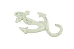 Whitewashed Cast Iron Anchor Hook 5""