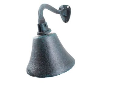Seaworn Blue Cast Iron Hanging Ship's Bell 6""
