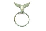 Antique Seaworn Bronze Cast Iron Whale Tail Towel Holder 7.5"