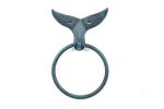 Seaworn Blue Cast Iron Whale Tail Towel Holder 7.5"