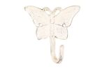 Whitewashed Cast Iron Butterfly Hook 6""