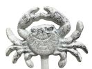 Rustic Whitewashed Cast Iron Wall Mounted Crab Hook 5""