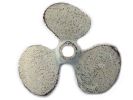 Whitewashed Cast Iron Propeller Christmas Ornament 4""