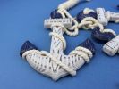 Wooden Rustic Decorative Blue Triple Anchor Set 7""