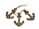 Wooden Rustic Decorative Triple Anchor Set 7""