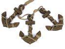 Wooden Rustic Decorative Triple Anchor Christmas Ornament Set 7""