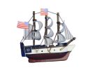 Wooden USS Constitution Tall Model Ship Magnet 4""