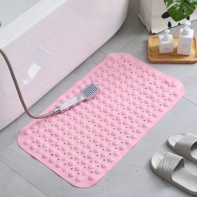 Bath Tub Shower Mat Non-Slip and Extra Large, Bathtub Mat with Suction Cups, Machine Washable Bathroom Mats with Drain Holes (Color: pink, size: 46*77cm)