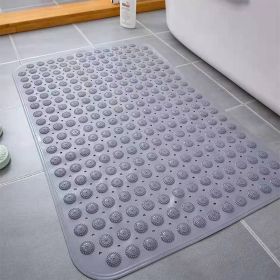 Bath Tub Shower Mat Non-Slip and Extra Large, Bathtub Mat with Suction Cups, Machine Washable Bathroom Mats with Drain Holes (Color: Grey, size: 36*70cm)