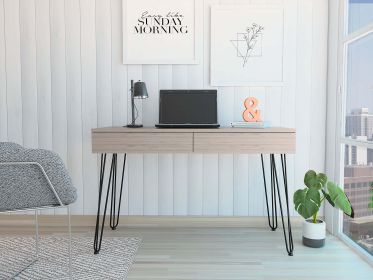 Oakland Writing Desk; Two Drawers (Color: Light Gray)