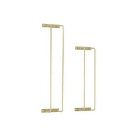 Wall Mounted Metal Bathroom Towel Rack, Set of 2, (Color: Gold)