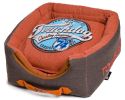Touchdog Convertible and Reversible Vintage Printed Squared 2-in-1 Collapsible Dog House Bed