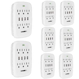 6 Outlet Wall Plug Extender with 4 USB Ports (4.8A Total); Multi Plug Outlet Adapter Wall Surge Protector 15A Electrical Outlet Expander with USB Port (style: 8Pcs 4 USB 6 Outlet 1 Piece)