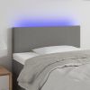 LED Headboard Dark Gray 39.4"x2"x30.7"/34.6" Fabric